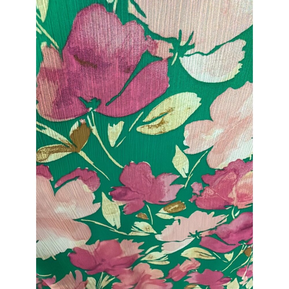 London Times Women's Ruffle Sleeve Watercolor Bloom Print Maxi Dress Size 16 - Picture 6 of 12